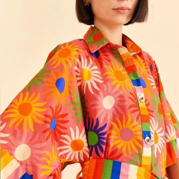 FARM Rio Multicolor Floral Striped Maxi Dress - Picture 3 of 6